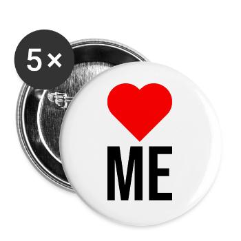 je m'aime cadeau humour - Lot de 5 grands badges (56 mm) - blanc - Devant