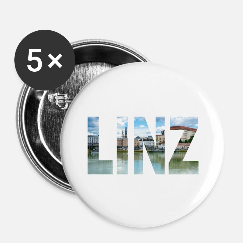 Linz landscape - Buttons large 2.2''/56 mm (5-pack) - white