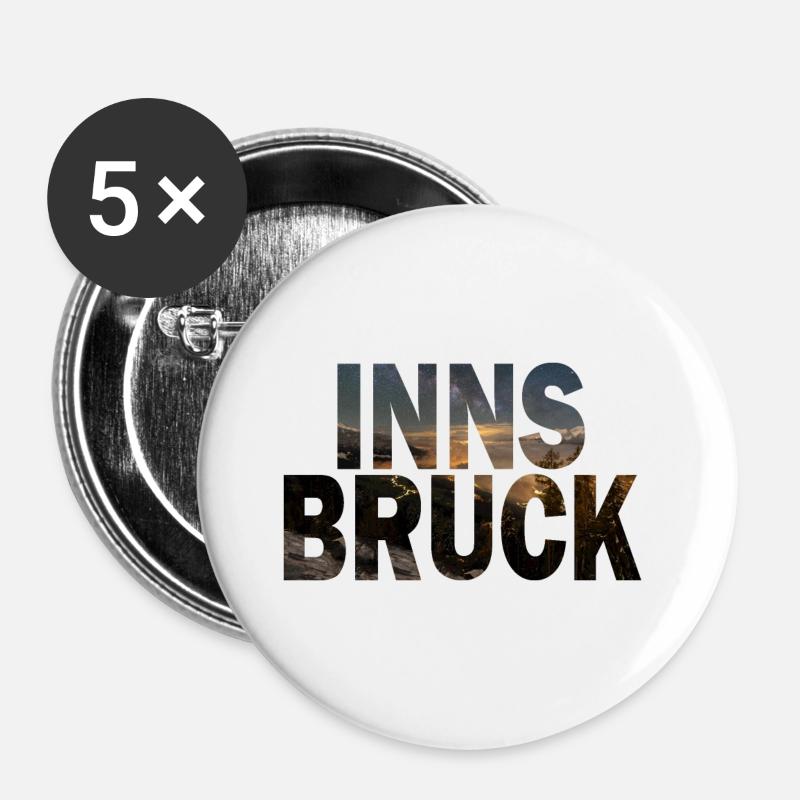 Innsbruck valley - Buttons large 2.2''/56 mm (5-pack) - white