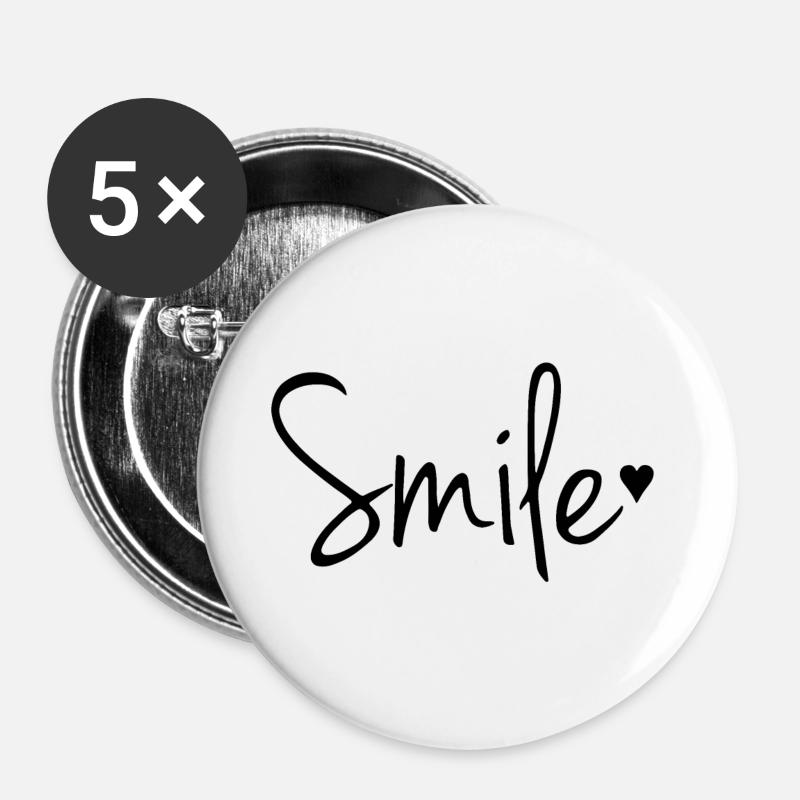 Smile - Buttons large 2.2''/56 mm (5-pack) - white