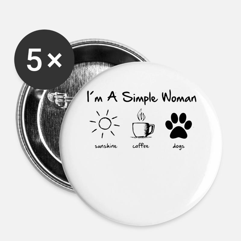 simple woman - Buttons large 2.2''/56 mm (5-pack) - white