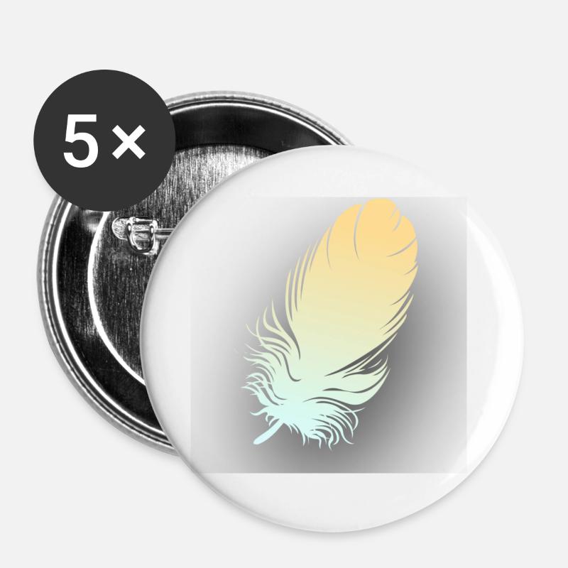 feather - Buttons large 2.2''/56 mm (5-pack) - white