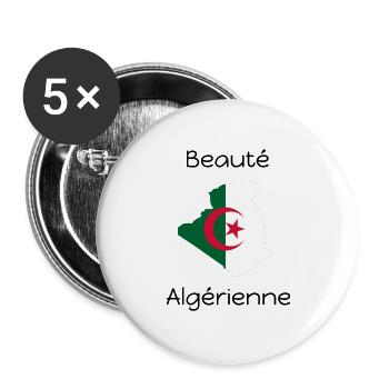 Beauté Algérienne - Lot de 5 grands badges (56 mm) - blanc - Devant