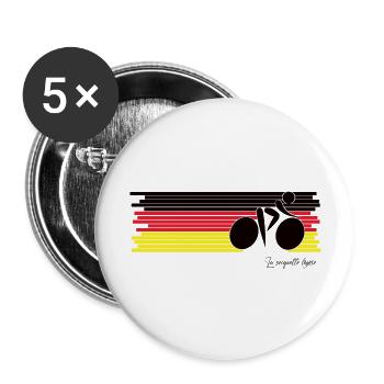Radfahrer Deutschland - Buttons groß 56 mm (5er Pack) - Weiß - Vorne