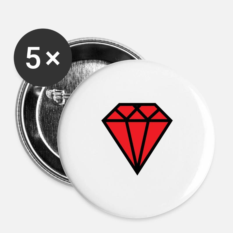 ruby - Buttons large 2.2''/56 mm (5-pack) - white