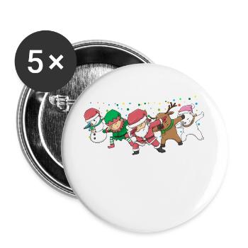 Dabbing Santa Elf Christmas Xmas Weinachten - Buttons large 2.2''/56 mm (5-pack) - white - Front