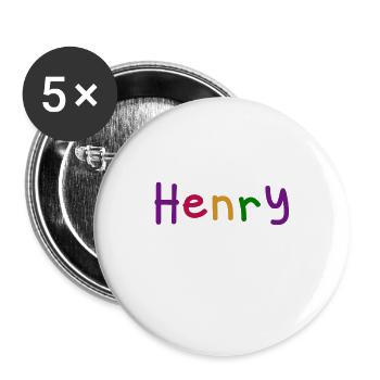 Henry first name boy name colored font colored - Buttons large 2.2''/56 mm (5-pack) - white - Front