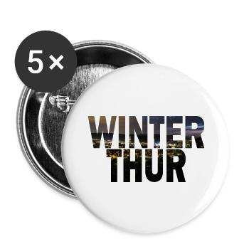 Winterthur cityscape at night - Buttons large 2.2''/56 mm (5-pack) - white - Front
