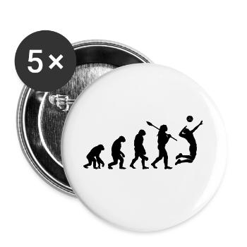Volleyball-Sport der menschlichen Evolution - Buttons groß 56 mm (5er Pack) - Weiß - Vorne