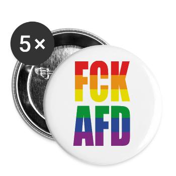 FCKAFD Pride - Buttons groß 56 mm (5er Pack) - Weiß - Vorne