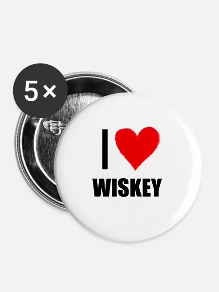 Wiskey - Buttons groß 56 mm (5er Pack) - Weiß
