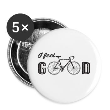 Je me sens bien Fahrrad Design Kreativ Positiv Retro - Lot de 5 grands badges (56 mm) - blanc - Devant