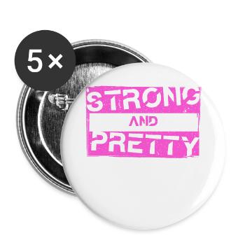 Starke und hübsche Strongman Gym Workout - Buttons groß 56 mm (5er Pack) - Weiß - Vorne