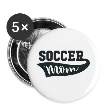 Soccer Mom Fußballmami Design - Buttons groß 56 mm (5er Pack) - Weiß - Vorne