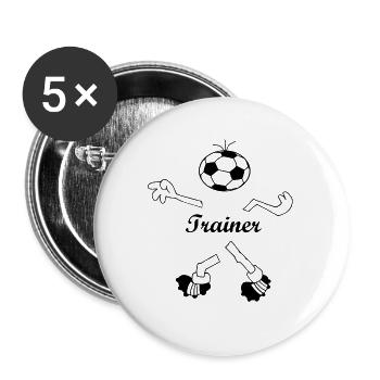 Entraîneur - Lot de 5 grands badges (56 mm) - blanc - Devant