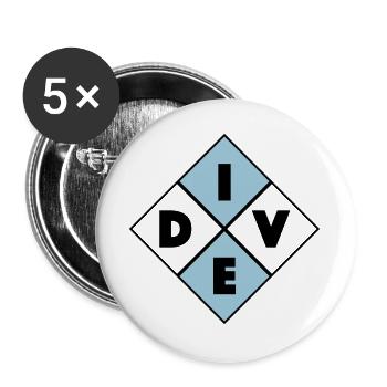 Se plonger - Lot de 5 grands badges (56 mm) - blanc - Devant