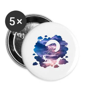 Double Exposure Kite Surfing Abenteuer Geschenk - Buttons groß 56 mm (5er Pack) - Weiß - Vorne