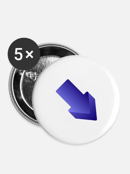 Pfeil - Buttons groß 56 mm (5er Pack) - Weiß