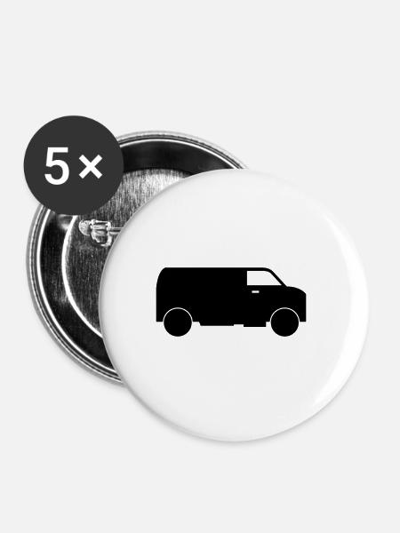 van - Buttons groß 56 mm (5er Pack) - Weiß