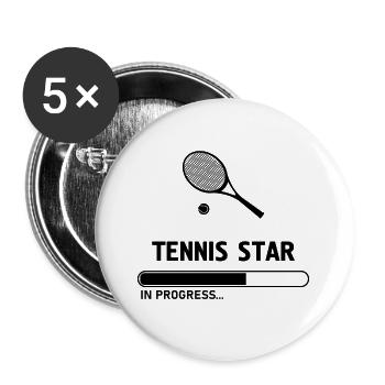Tennis star sport cadeau rengaine - Lot de 5 grands badges (56 mm) - blanc - Devant