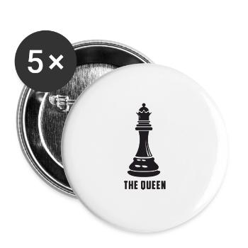 Amant d'échecs - La reine (blanc) - Lot de 5 grands badges (56 mm) - blanc - Devant