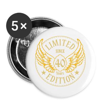 Choix de couleur d'aile LE Adler 40 ans - Lot de 5 grands badges (56 mm) - blanc - Devant