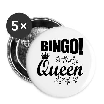 Cadeau de reine de bingo disant pension de grand-père - Lot de 5 grands badges (56 mm) - blanc - Devant