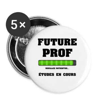 FUTURE PROF - Lot de 5 grands badges (56 mm) - blanc - Devant