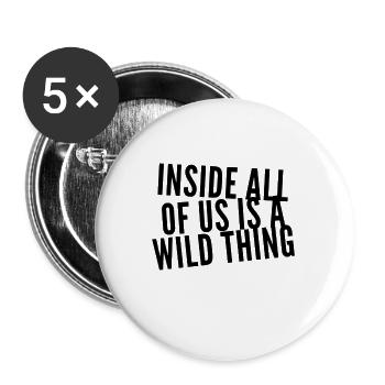 wir sind wild - Buttons groß 56 mm (5er Pack) - Weiß - Vorne