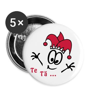 Karneval, Fasching - Buttons groß 56 mm (5er Pack) - Weiß - Vorne