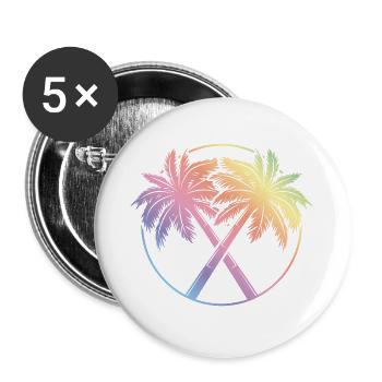 tour de palme coloré - Lot de 5 grands badges (56 mm) - blanc - Devant
