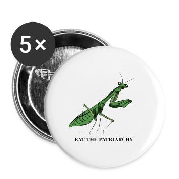 Patriarchy Feminist Feminism Gift - Buttons large 2.2''/56 mm (5-pack) - white - Front