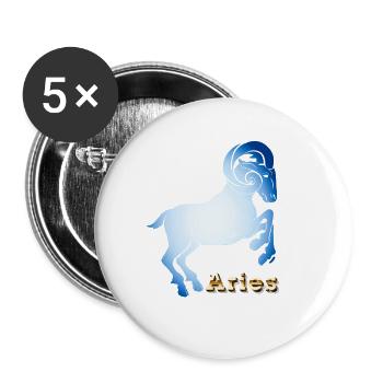 Widder Sternzeichen - Buttons groß 56 mm (5er Pack) - Weiß - Vorne