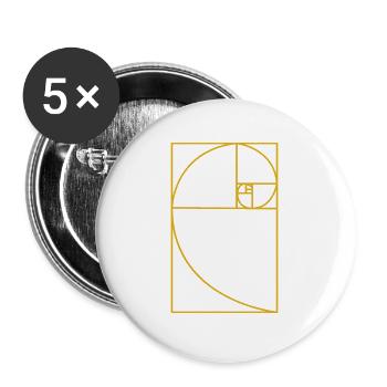 Goldener Schnitt - Buttons groß 56 mm (5er Pack) - Weiß - Vorne