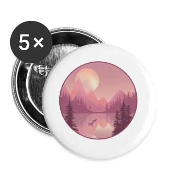 Ein Tag am See - Buttons groß 56 mm (5er Pack) - Weiß - Vorne
