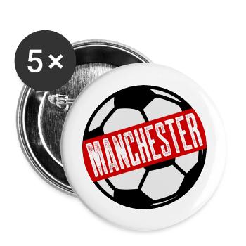 Football de Manchester - Lot de 5 grands badges (56 mm) - blanc - Devant