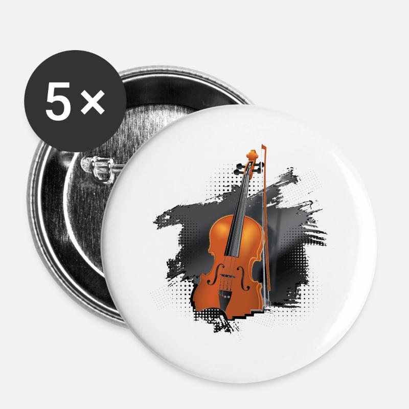 Violin or violin in Swedish - Buttons large 2.2''/56 mm (5-pack) - white