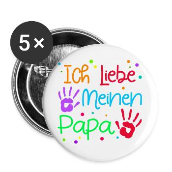 Ich Liebe Papa Lieblingspapa Vatertag Bester Dad - Buttons groß 56 mm (5er Pack) - Weiß - Vorne