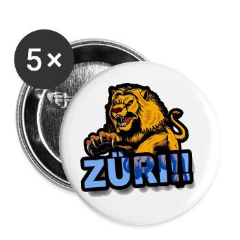 Zürich Löwe - Buttons groß 56 mm (5er Pack) - Weiß - Vorne