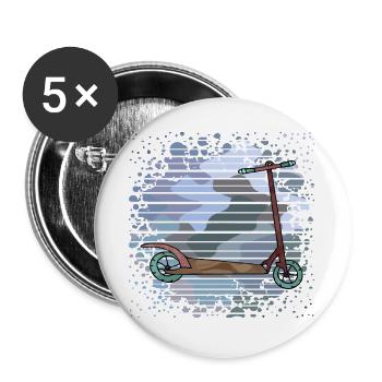 Roller - Buttons groß 56 mm (5er Pack) - Weiß - Vorne