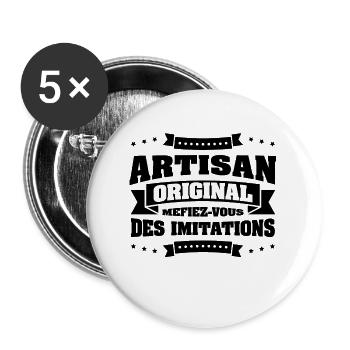 ARTISAN ORIGINAL - Lot de 5 grands badges (56 mm) - blanc - Devant