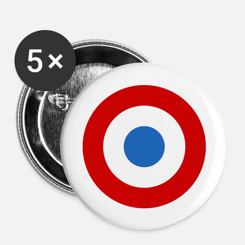 Tricolor cockade - Buttons large 2.2''/56 mm (5-pack) - white