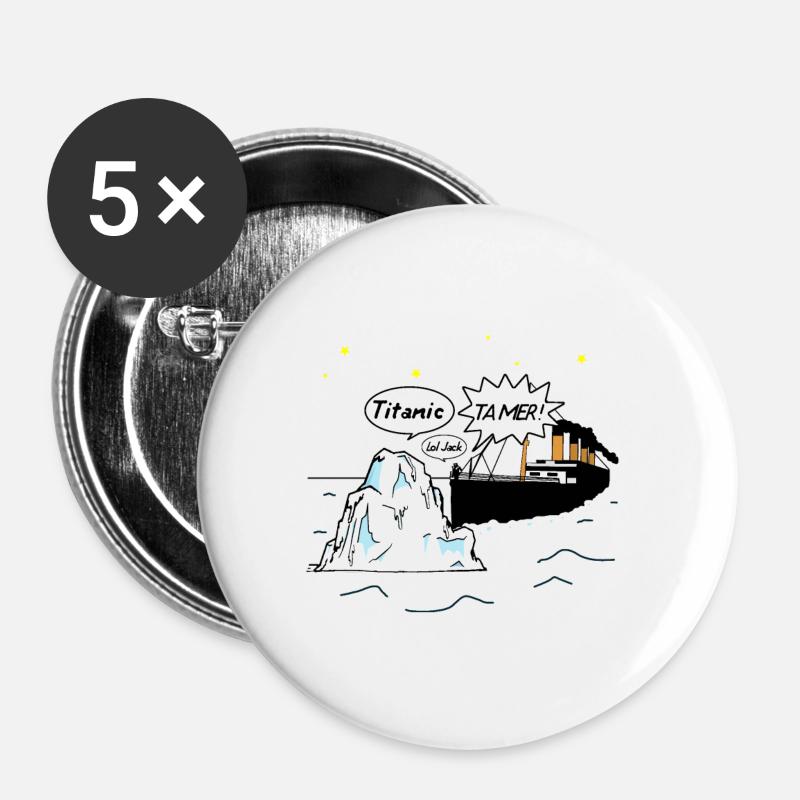 TITANIC DEIN MEER! - Buttons groß 56 mm (5er Pack) - Weiß