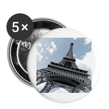 La Tour Eiffel à Paris - Lot de 5 grands badges (56 mm) - blanc - Devant