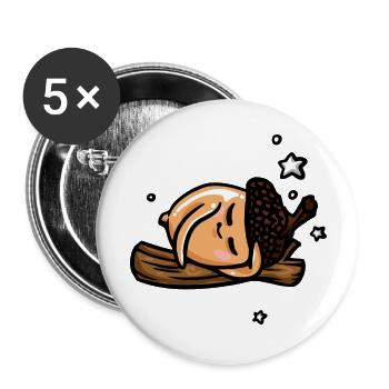 glandouille - Lot de 5 grands badges (56 mm) - blanc - Devant
