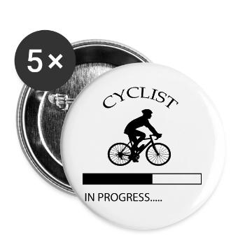 Cyclist in progress Gift Bicycle Sport - Buttons large 2.2''/56 mm (5-pack) - white - Front