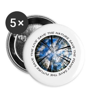 Forests, nature conservation, environmental protection, climate change - Buttons large 2.2''/56 mm (5-pack) - white - Front