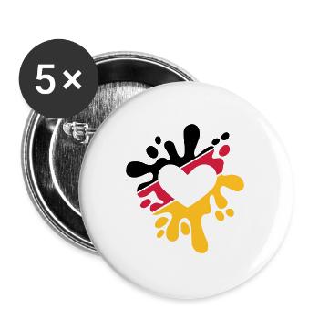 Germany love - Buttons large 2.2''/56 mm (5-pack) - white - Front