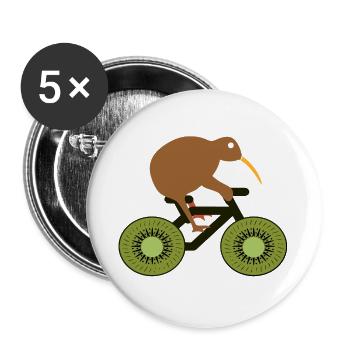Cyclist bike gift sport - Buttons large 2.2''/56 mm (5-pack) - white - Front