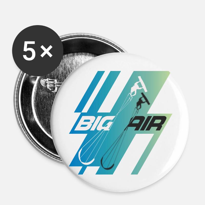 Big Air Kitesurfing - Buttons large 2.2''/56 mm (5-pack) - white